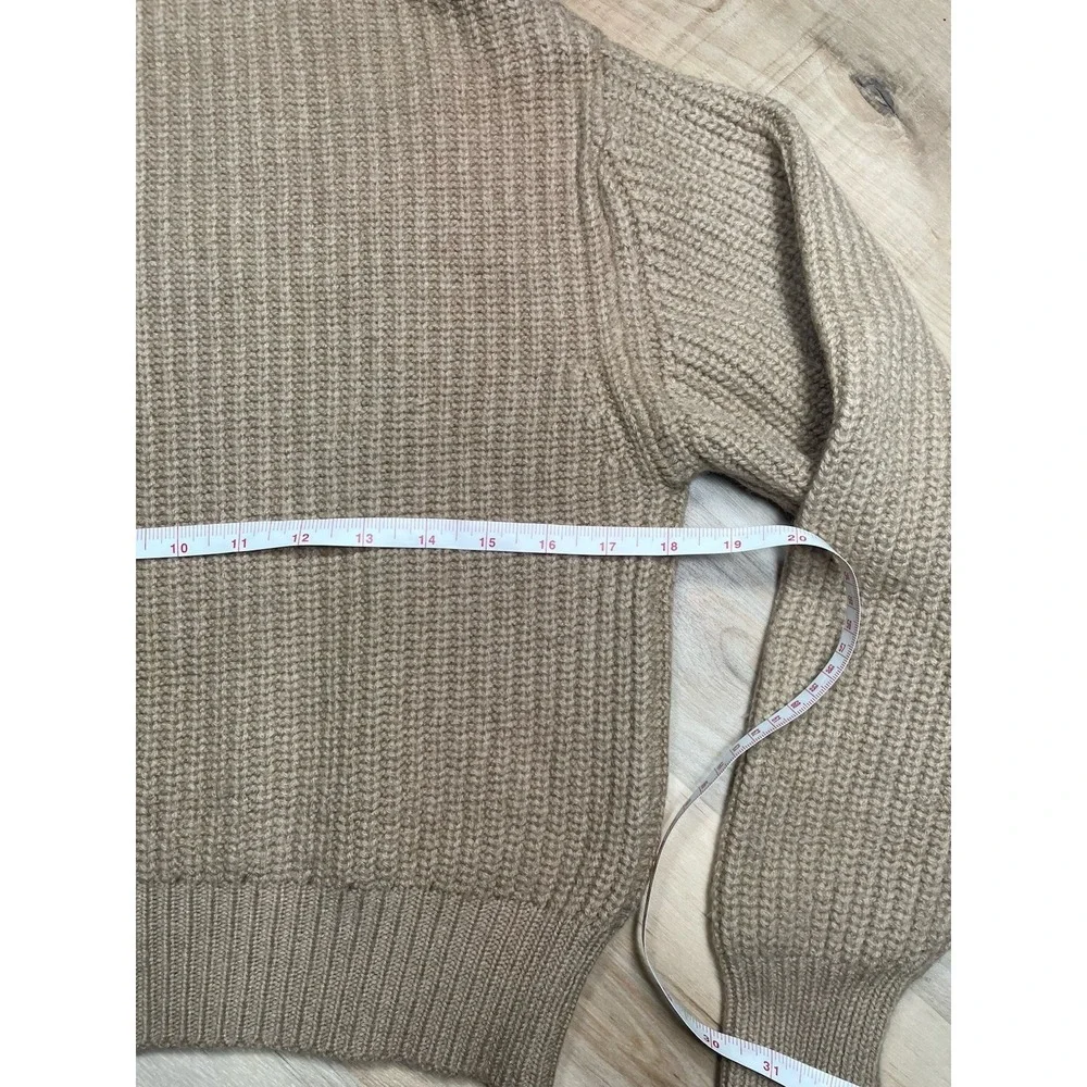 Wilfred Merino Wool Cropped Turtleneck Sweater‎ Beige Chunky Knit XS